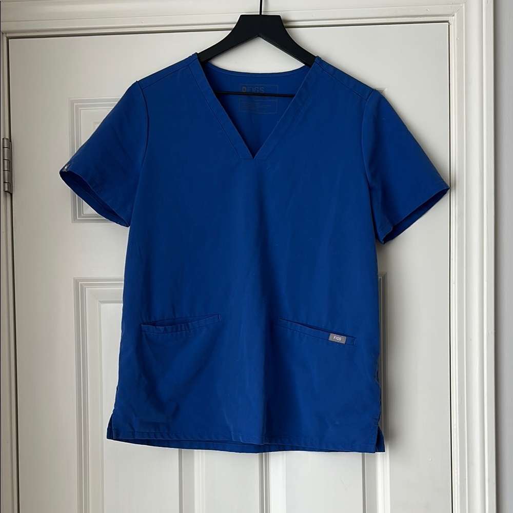 Figs Denim blue V-Neck Scrub Top